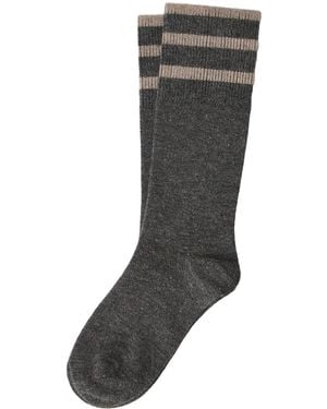 Brunello Cucinelli Stripe-Detail Socks - Grey