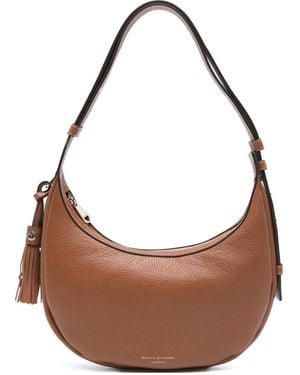 Aspinal of London Tassel Pebble Satchel - Brown
