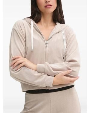 Juicy Couture Liv Ribbed Zip-Up Hoodie - Natural