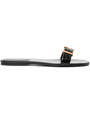 KHAITE Manhattan Buckled-Strap Flat Sandals - White