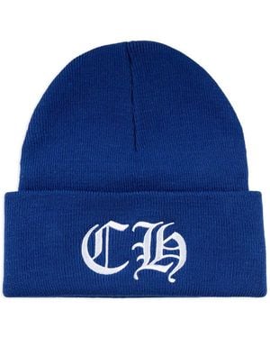 Chrome Hearts Logo-Embroidered Beanie Hat - Blue