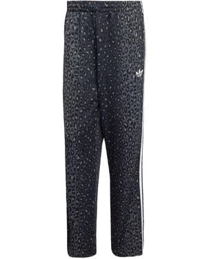 adidas Firebird Leopard-Print Stripe Trousers - Blue