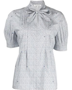 Maison Kitsuné Monogram-Pattern Short-Sleeve Shirt - Grey