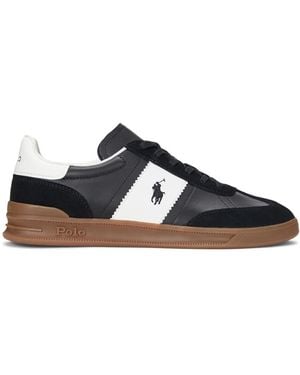 Polo Ralph Lauren Heritage Aera Leather-Suede Sneaker - Blue