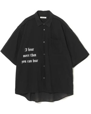Undercover Slogan-Print Shirt - Black