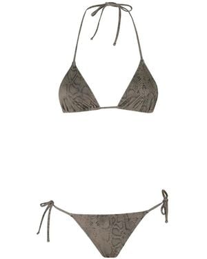 FEDERICA TOSI Bikini Triangle À Imprimé Peau De Serpent - White