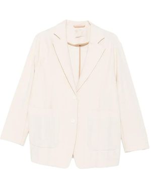 Momoní Mindy Herringbone-Weave Notched-Lapel Blazer - White