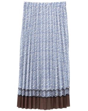 JNBY Falda Midi Con Estampado De Cachemira - Azul