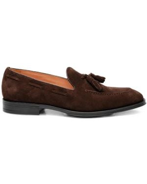 Testoni Tassel-Detail Suede Loafers - Brown