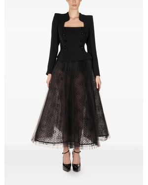ARAFTU Button Embellished Skirted All - Black