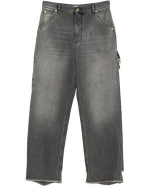 DARKPARK Frayed-Hem Chain-Detail Trousers - Grey
