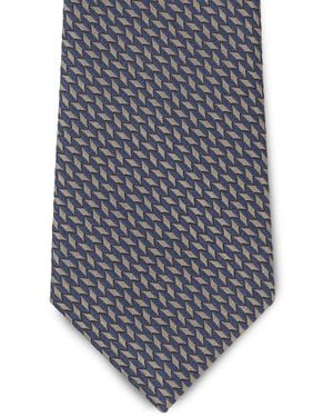 Giorgio Armani Geometric-Pattern Silk Tie - Grey