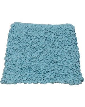 Selia Richwood Lia Shirred Mini Beach Skirt - Blue