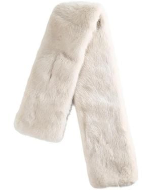 Yves Salomon Fur-Texture Scarf - White