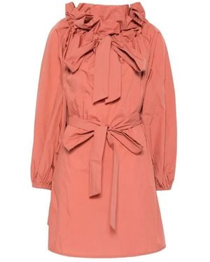 Essentiel Antwerp Ruffled-Neck Mini Dress - Pink