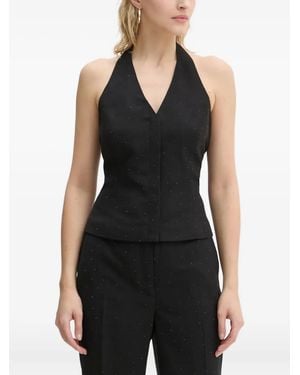 Bruuns Bazaar Corymbiabbbelia Halter-Neck Embellished Top - Black