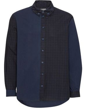 Henrik Vibskov Kariertes Hemd Mit Kontrasteinsatz - Blau