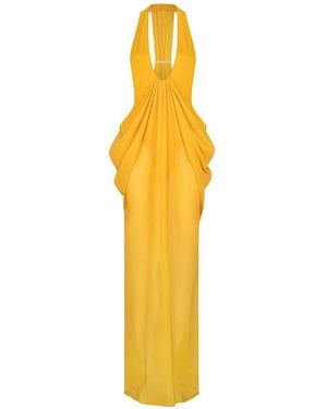 ATOIR Halterneck Draped Maxi Dress - Metallic