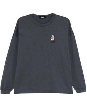 Undercover Graphic-Embroidered Long-Sleeve T-Shirt - Blue
