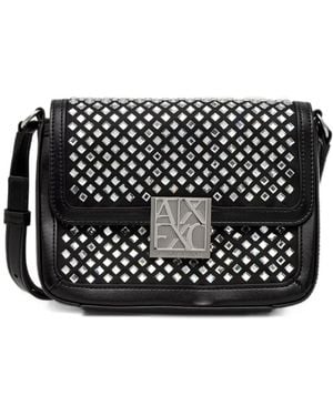 ARMANI EXCHANGE Mini Sac À Bandoulière À Plaque Logo Et Ornements En Cristal - Black