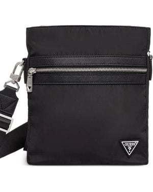 Guess Berlin Triangle-Logo Messenger Bag - Black