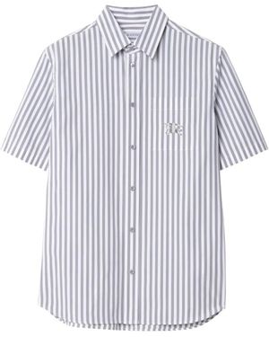 Burberry Striped Cotton Poplin Shirt - White