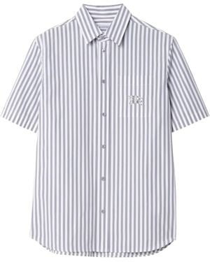 Burberry Striped Cotton Poplin Shirt - White