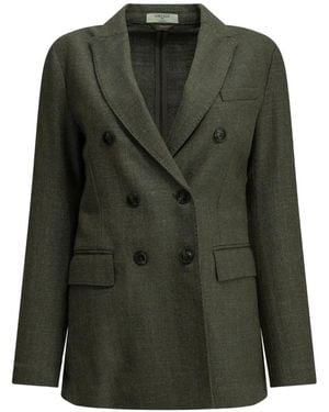 Circolo 1901 Double-Breasted Peak-Lapel Coat - Green