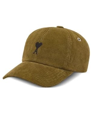 Ami Paris Corduroy Baseball Cap - Green