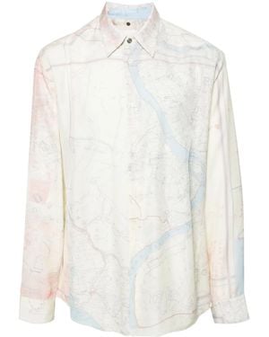OAMC Map-Print Shirt - White