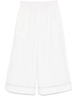 Yves Salomon Pantalon En Popeline À Taille Élastiquée - Blanc