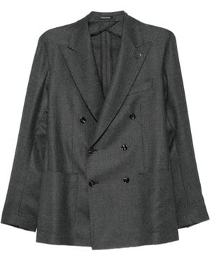 Tagliatore Double-Breasted Peaked-Lapels Jacket - Gray