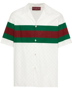 Gucci Gg Web-Print Cotton Shirt - Multicolor