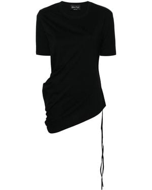 Andrea Ya'aqov Asymmetric Cotton T-Shirt - Black