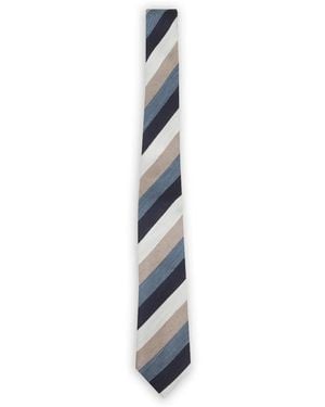 Tagliatore Striped Tie - White