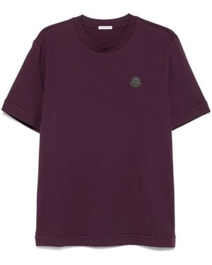 Moncler T-Shirt Mit Logo-Schild - Lila