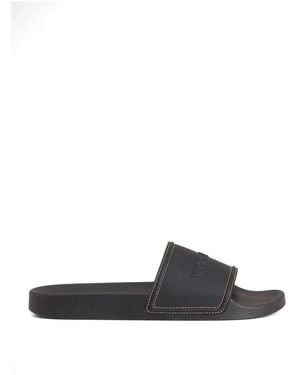 Woolrich Sandali Slides Con Cuciture A Contrasto - Bianco