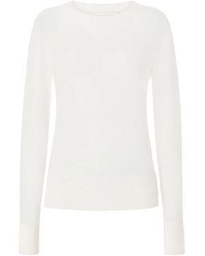 Genny Long-Sleeve Round-Neck Top - White