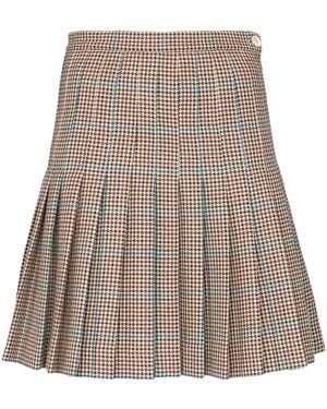 Off-White c/o Virgil Abloh Pleated Check Wool Skirt - Multicolor
