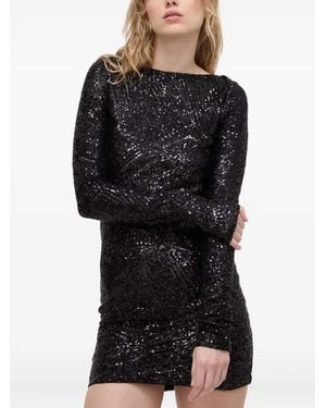 Aniye By Abito Corto Con Paillettes - Nero