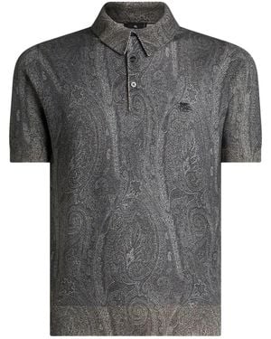 Etro ペイズリー ポロシャツ - ブラック