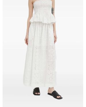 Herskind Eyelet-Slit Maxi Skirt - White
