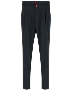 Kiton Pinched-Front Tapered Pants - Black