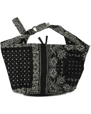Kapital Bandana-Print Ring-Detail Shoulder Bag - Black
