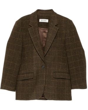 Rohe Oversized Check Blazer - Brown