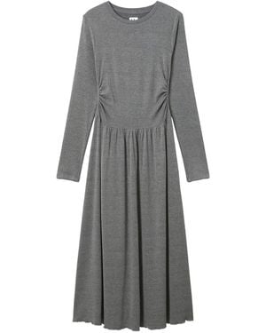 B+ AB Ong-Sleeve Midi Dress - Grey