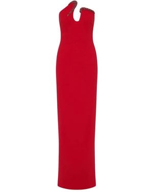 Rachel Gilbert Tessa Embellished Strapless Maxi Gown - Red