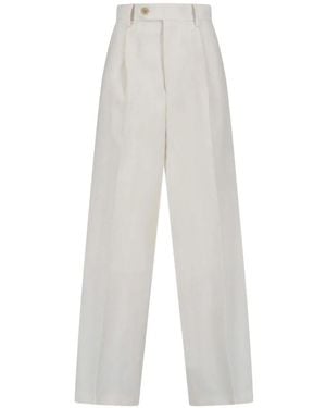 AURALEE Pantalon De Costume À Plis - White