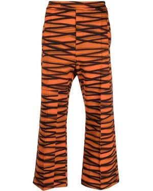 Pierre Louis Mascia Pantalon Ample À Imprimé Géométrique - Orange