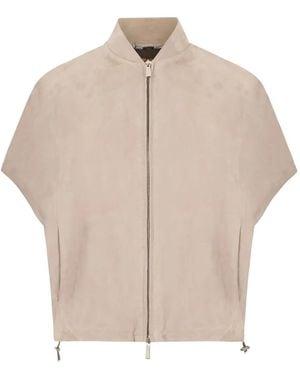 Moorer Veste À Fermeture Zippée - Natural